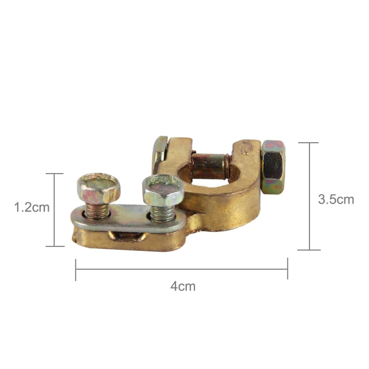 Brass Car Battery Connector Terminals - 2 Pack Clamps