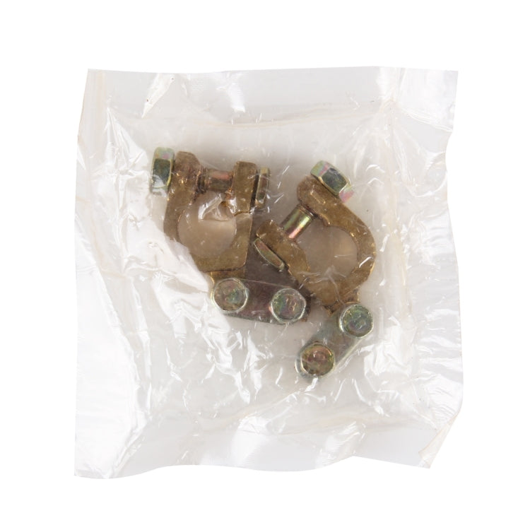 Brass Car Battery Connector Terminals - 2 Pack Clamps