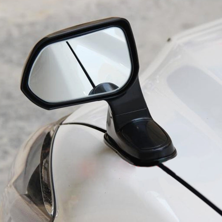 360° Rotatable Left Side Assistant Car Mirror - Black/Silver