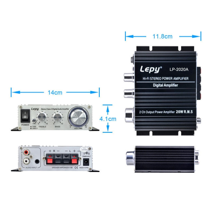 LP-2020A HIFI Amplifier for Car and Home Audio Systems