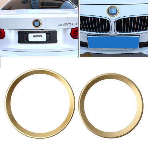 2 pièces/ensemble en lega di zinco volante decorazione anello adesivo logo modifica styling auto auto logo anteriore anello decorazione copertura posteriore rivestimento cappuccio emblèmea anelli pour BMW Serie 3, pour BMW Série 3