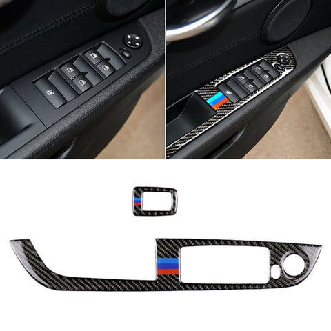 Panneaux pour alzacristalli en fibre de carbone pour voiture sans chiave pieghevole Adesivo décoratif à trois couleurs pour BMW Z4 avec guide a sinistra 2009-2015, autocollant de panneau de lève-vitre (bleu rouge)