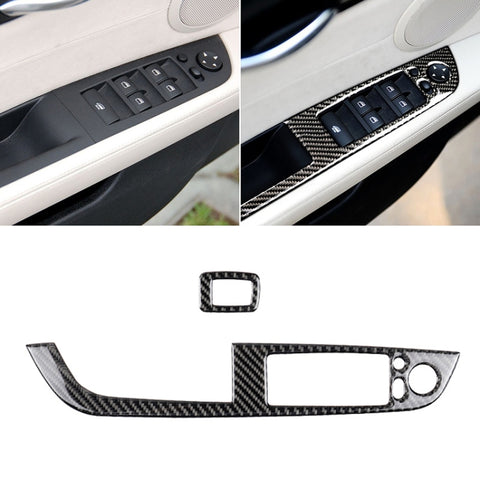 Pannello per alzacristalli in fibra di carbonio per auto con adesivo decorativo per chiave pieghevole per guida a sinistra BMW Z4 2009-2015, Window Lift Panel With Folding Key(Soild Color)