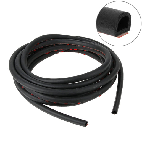 Piccola striscia sigillante per la riduzione del rumore dell'auto a forma di D con adesivo, lunghezza: 5 m, Length: 5m Small D-shaped
