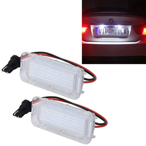 Luce targa da 2 pezzi con 18 lampade SMD-3528 per Ford, 2W 120LM, 6000K, DC12V (luce bianca), For Ford