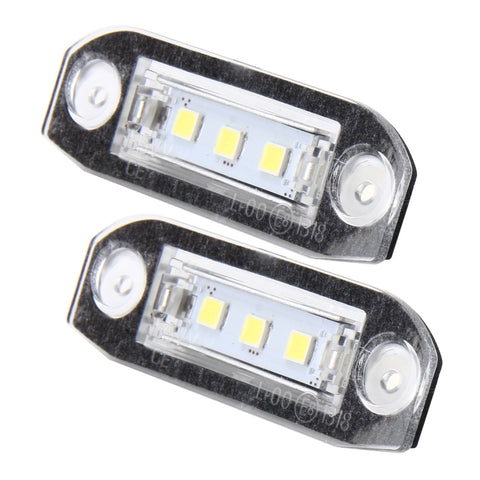 Luce targa da 2 pezzi con 3 lampade SMD-5050 pour Volvo, 2W 120LM, 6000K, DC12V (luce bianca), pour Volvo