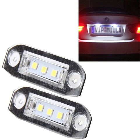 Luce targa da 2 pezzi con 3 lampade SMD-5050 pour Volvo, 2W 120LM, 6000K, DC12V (luce bianca), pour Volvo