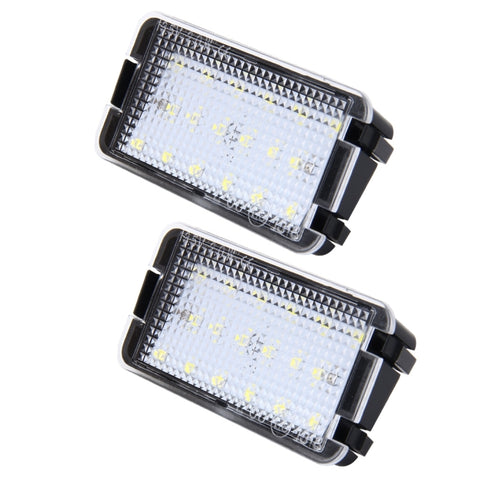 Luce targa a LED da 2 pezzi con 18 lampade SMD-3528 per sedile, 2W 120LM, 6000K, DC12V (luce bianca), For Seat