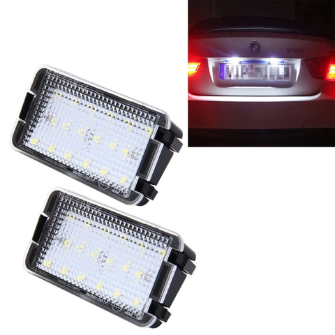 Luce targa a LED da 2 pezzi con 18 lampade SMD-3528 per sedile, 2W 120LM, 6000K, DC12V (luce bianca), For Seat