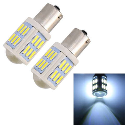 2 PZ 1156 / BA15S 4.5W DC 12V 6000K 290LM Car Auto Ceramica Indicatori di direzione / Luce di retromarcia 27 LED Lampade SMD-7020, con obiettivo per proiettore, 1156 / BA15S - Novalix Store
