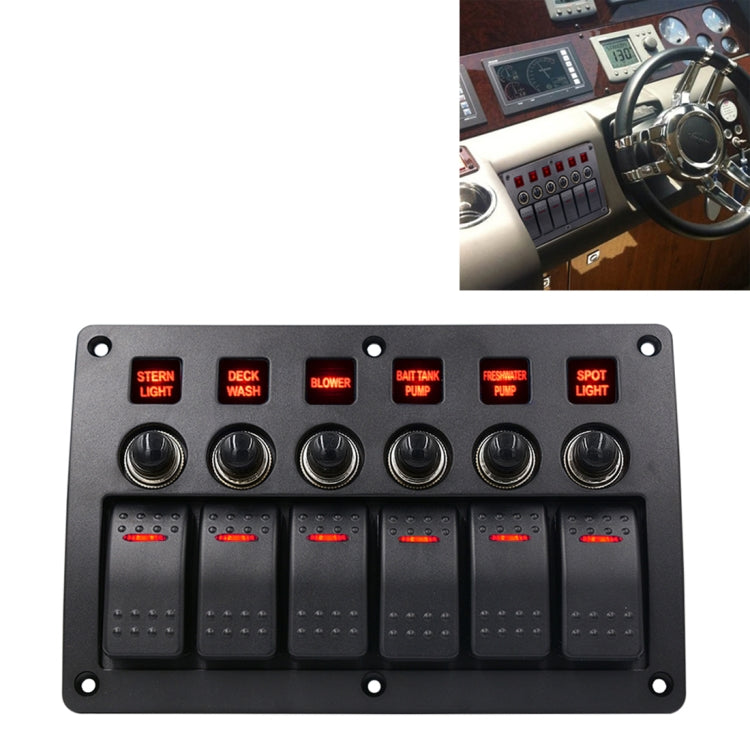 6 Way Switch Panel with Light for Car, RV, Marine, Boat