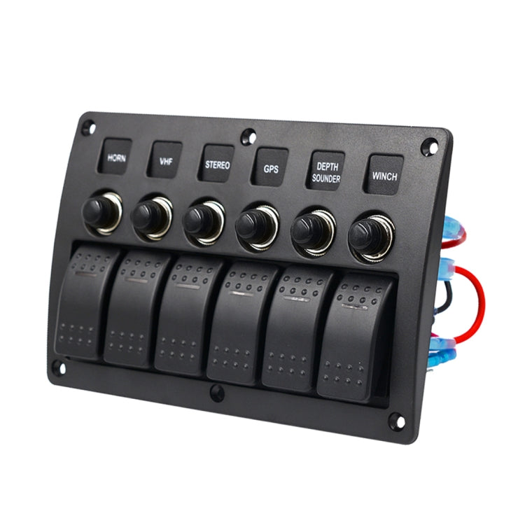 6 Way Switch Panel with Light for Car, RV, Marine, Boat