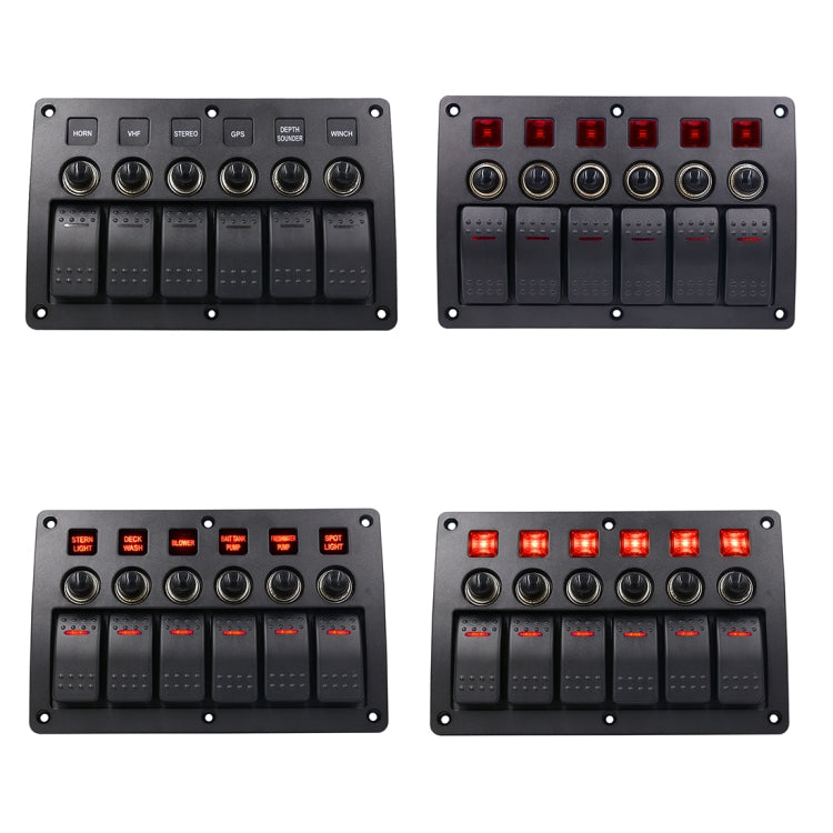 6 Way Switch Panel with Light for Car, RV, Marine, Boat