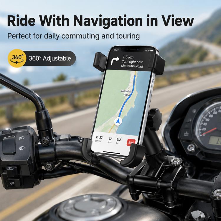 Aluminum Alloy Motorcycle Phone Bracket for 60-100mm Devices