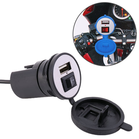 Caricatore universale per telefono USB per moto, ricarica rapida, consegna colore casuale, 2.1V  With  Switch