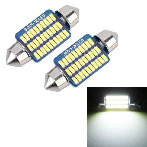 Set di 2 Lampadine LED 36mm DC12V 1.5W 6000K 100LM per Luci Targa
