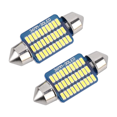 Set di 2 Lampadine LED 36mm DC12V 1.5W 6000K 100LM per Luci Targa