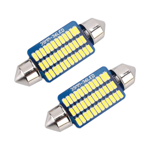 2 PZ 39mm DC12V / 1,5W / 6000K / 100LM 36LED SMD-3014 Luce targa auto / Luce cupola, con decodificatore, 1.5W 39mm - Novalix Store