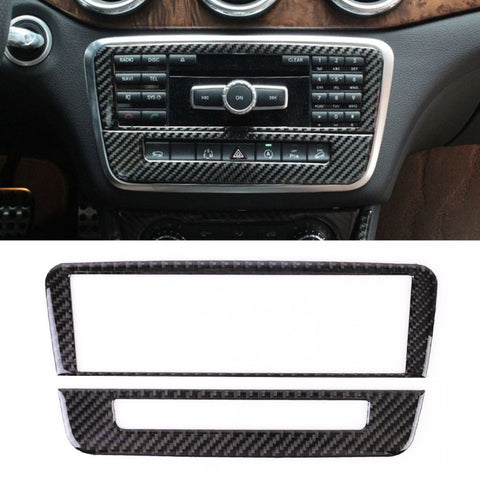 Adhésif décoratif pour panneau CD en fibre de carbone pour voiture pour Mercedes-Benz GLA, panneau CD