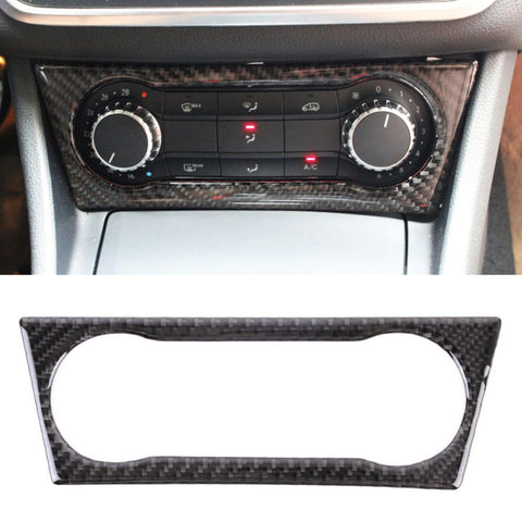 Adhésif décoratif pour panneau de contrôle audio avec manopole de l'air conditionné en fibre de carbone pour voiture pour Mercedes-Benz GLA, panneau de commande sonore du bouton de climatisation