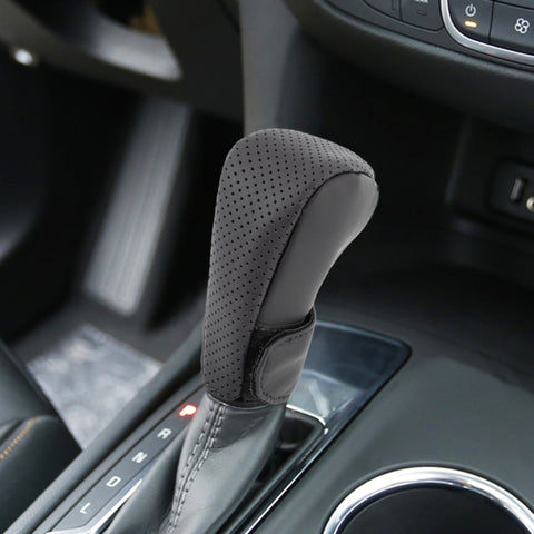 Copri pomello del cambio per auto in vera pelle traspirante antiscivolo universale
