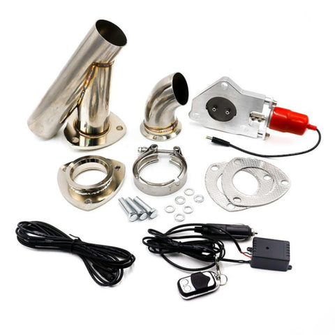 Ensemble de tuyaux pour valve de scarico électrique avec télécommande pour voiture en acciaio inossidabile CNSPEED, dimensions : 2,25 pouces, taille : 2,25 pouces