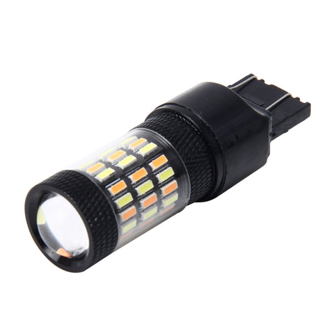7443 5W 350LM 60LED DC 12V 6000K SMD-4014 Indicatori di direzione della luce del freno dell'auto per auto (luce bianca + luce gialla), 7443 5W