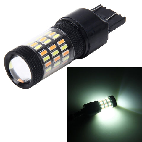 7443 5W 350LM 60LED DC 12V 6000K SMD-4014 Indicatori di direzione della luce del freno dell'auto per auto (luce bianca + luce gialla), 7443 5W