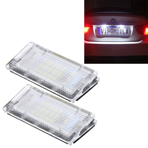 Luce targa 2 pezzi con 18 lampade SMD-3528 per BMW E46 4D 1998-2003, 2W 120LM, 6000K, DC12V (luce bianca), For BMW E46 4D