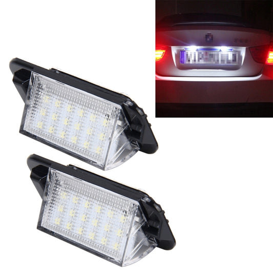 Luce targa 2 pezzi con 18 lampade SMD-3528 per BMW E36 (1992-1998), 2W 120LM, 6000K, DC12V (luce bianca), For BMW E36