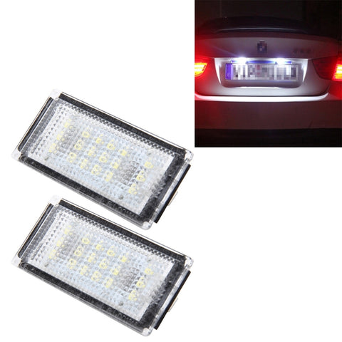 Luce targa 2 pezzi con 18 lampade SMD-3528 per BMW E46 2D M3,2004-2006,2W 120LM,6000K, DC12V (luce bianca), For BMW E46 2D M3