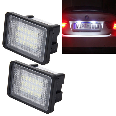 2 luci targa con 18 lampade SMD-3528 per Mercedes-Benz GLK X204, 2W 120LM, DC12V (luce bianca), For Benz GLK X204 - Novalix Store