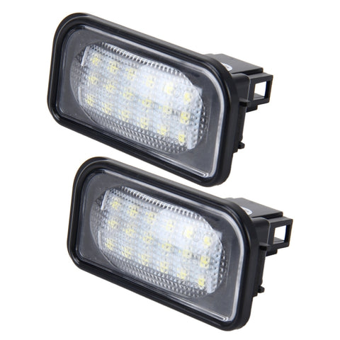 Luce targa 2 pezzi con 18 lampade SMD-3528 pour Mercedes-Benz W203 4D, 2W 120LM 6000K, DC12V, avec Canbus (luce bianca), pour Benz W203 4D