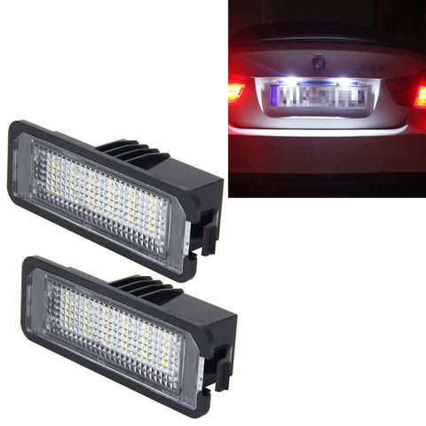 2 luci targa con 18 lampade SMD-3528 per Volkswagen, 2W 120LM, 6000K, DC12V (luce bianca), For Volkswagen1 - Novalix Store