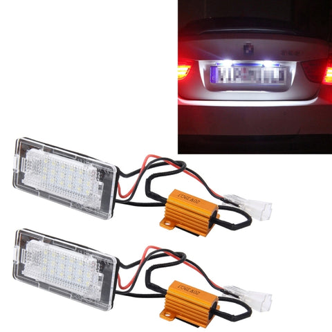 2 luci targa con 18 lampade SMD-3528 per Volkswagen, 2W 120LM, 6000K, DC12V (luce bianca), For Volkswagen2 - Novalix Store