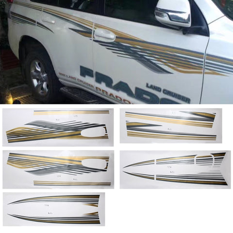 Autocollant brillant pour voiture de marque avec rayures décoratives pour carrozzeria SUV de 5 personnes pour Toyota Prado version 2010, pour 2010 Version Prado