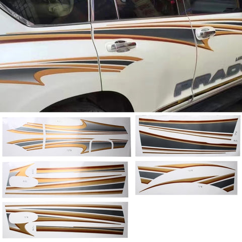 5 PCS SUV Corpo Striscia Decorativa Auto di Marca Streamline Brillante Adesivo per Toyota Prado4000 Versione 2011, For 2011 Version Prado 4000 - Novalix Store