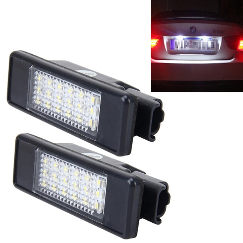 2 luci targa con 24 lampade SMD-3528 pour Peugeot Citroën (luce bianca), Pour Peugeot Citroën
