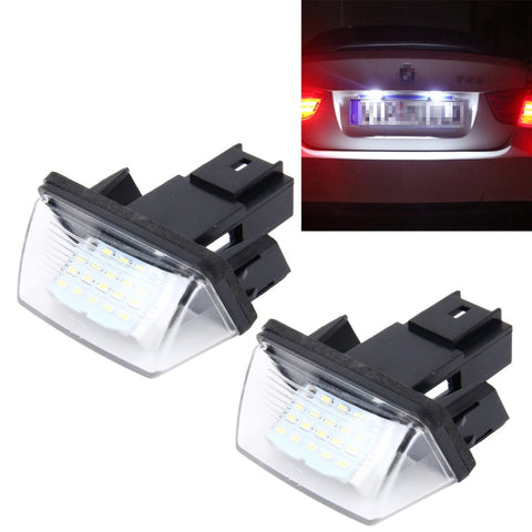 Luce targa da 2 pezzi con 24 lampade SMD-3528 per Peugeot Citroen, For Peugeot