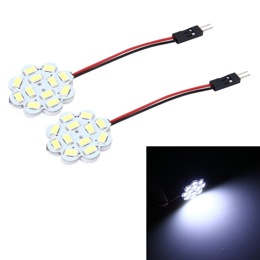 2 PZ 3W 200 LM 6000K Luce di lettura per interni auto a forma di fiore con 12 lampade a LED SMD-5630 Bicuspide e cavo adattatore T10, DC 12V, Flower Shape Reading Light - Novalix Store