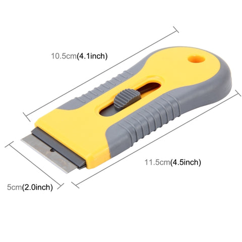 Strumento per coltello per pulizia multifunzione scalabile in alluminio per auto con manico in plastica per pellicola di avvolgimento per la pulizia dei vetri, Aluminum Scalable Film Scraper