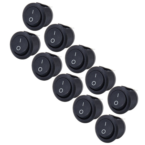 10 pezzi per auto, universale, fai da te, con tappo rotondo a 3 pin, pulsante OFF-ON, 3 Pin - Novalix Store