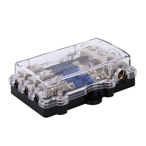 Portafusibile a lama portafusibile in vetro per auto 60A 1 en 3 modi per amplificatore audio per auto, 1 en 3