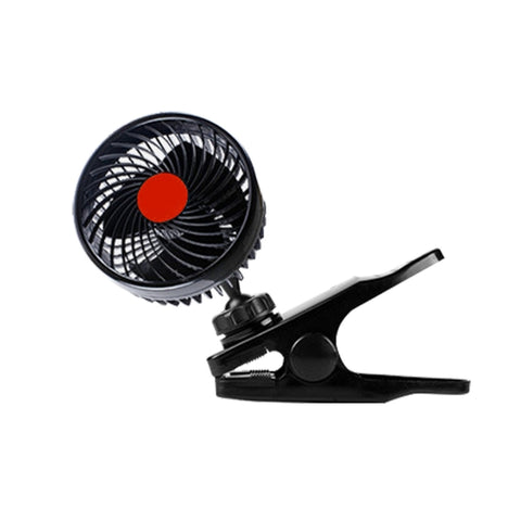 HUXIN HX-T602E 6,5 W 4,5 pollici Clip di rotazione regolabile a 360 gradi Mini ventola per auto elettrica a basso rumore con una testa con interruttore a rullo, DC24V, HX-T602E
