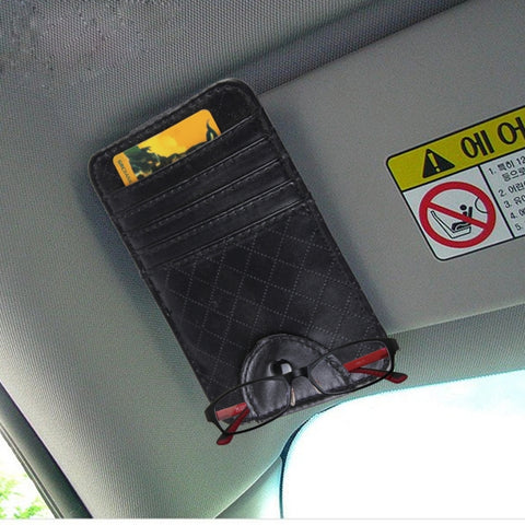 FUDAOCHE Borsa multifunzionale per auto, visiera parasole, porta occhiali da sole, porta carte, porta CD