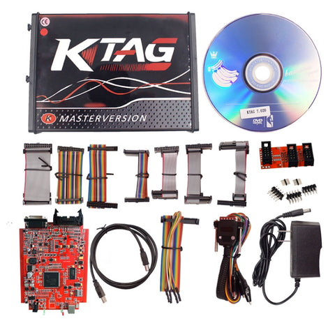 KTAG V7.020 Red PCB Board Strumento di programmazione ECU Token illimitato, spina americana, US Plug