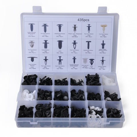 Ensemble de clips de fixation pour voiture, 435 pièces, assortiment de clips pour rivets, éléments de fixation en plastique pour panneaux de rives de la voiture, pour Ford/Jeep, 435 pièces