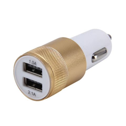 Adattatore per accendisigari Dual USB 2.1A/1A per auto da 10 pezzi per la maggior parte dei telefoni, Oro, Nero, Argento