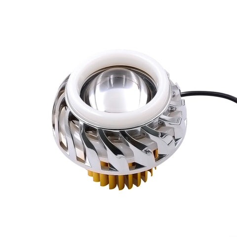 Moto 30W DC 12V-85V LED Lente per faro Whirlwind incorporato Doppia apertura Angolo Occhi + Devil Eye, Red Light (Whirlwind), Blue Light (Whirlwind)