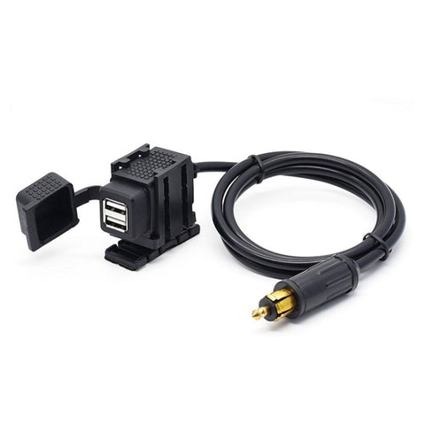 Batterie de voiture pour téléphone cellulaire double USB pour moto 12-24V 2.1A, colonne européenne, double USB